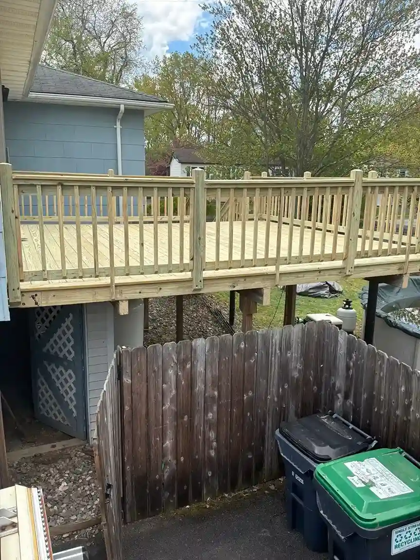 Waterproof membrane application on a residential deck balcony