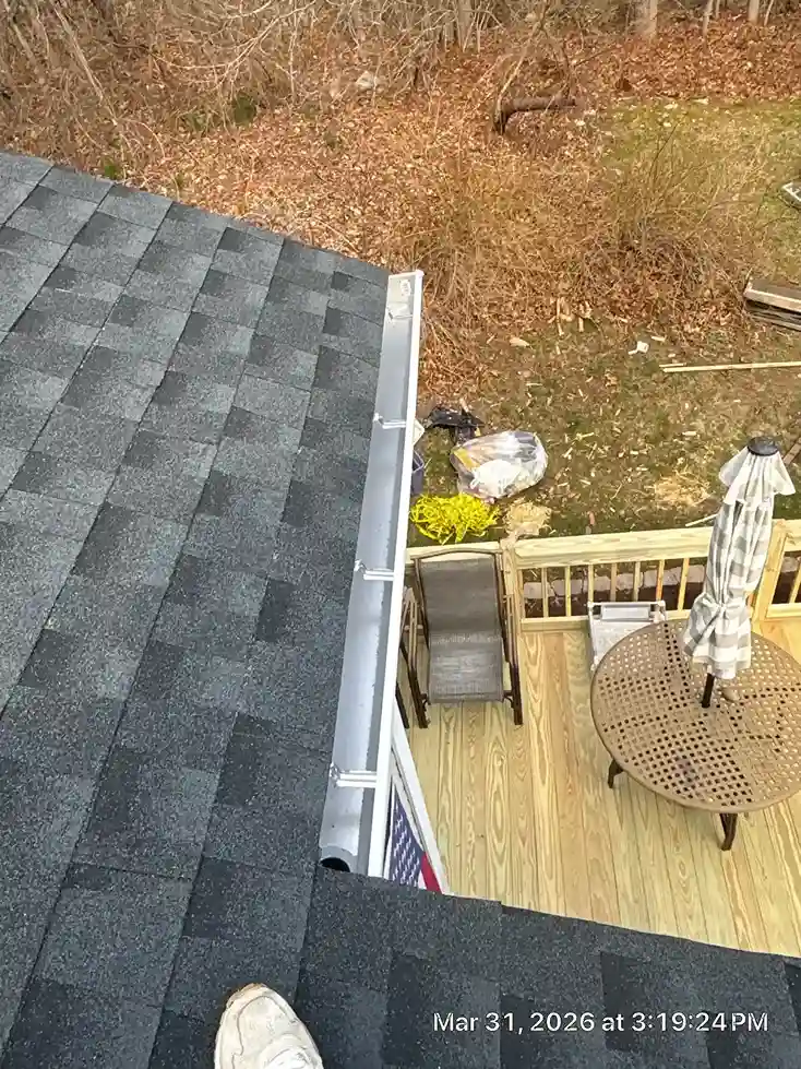 Replacing rotted wood fascia boards before gutter installation