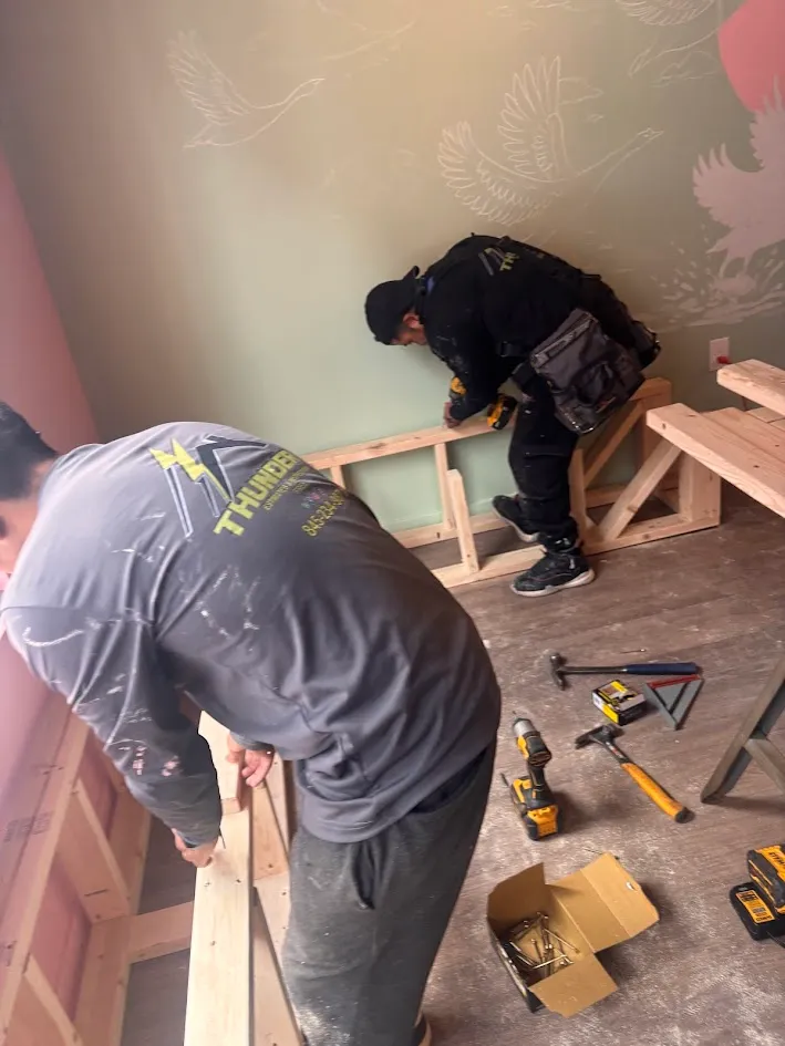 Wall sanding and preparation before painting interior rooms